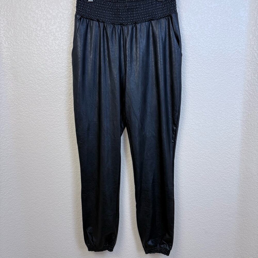 Commando • Black Faux Leather Jogger Pants